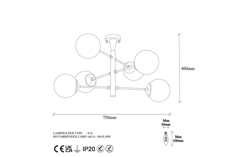 Taklampe Zurelle Gull - Gull - Belysning - Innendørsbelysning & Lamper - Taklampe - Plafondlampe