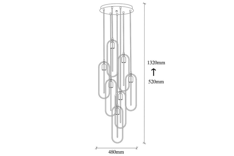 Taklampe Pindor Thre Svart / Gull - Svart - Belysning - Innendørsbelysning & Lamper - Taklampe - Pendellamper & Hengelamper