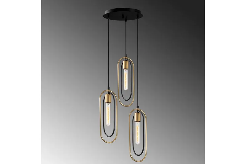 Taklampe Pindor Thre Svart / Gull - Gull/Svart - Belysning - Innendørsbelysning & Lamper - Taklampe - Pendellamper & Hengelamper