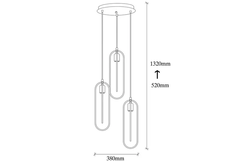 Taklampe Pindor Thre Svart / Gull - Gull/Svart - Belysning - Innendørsbelysning & Lamper - Taklampe - Pendellamper & Hengelamper