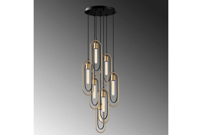 Taklampe Pindor Thre Svart / Gull - Svart - Belysning - Innendørsbelysning & Lamper - Taklampe - Pendellamper & Hengelamper