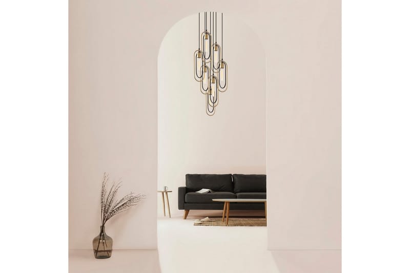 Taklampe Pindor Thre Svart / Gull - Svart - Belysning - Innendørsbelysning & Lamper - Taklampe - Pendellamper & Hengelamper