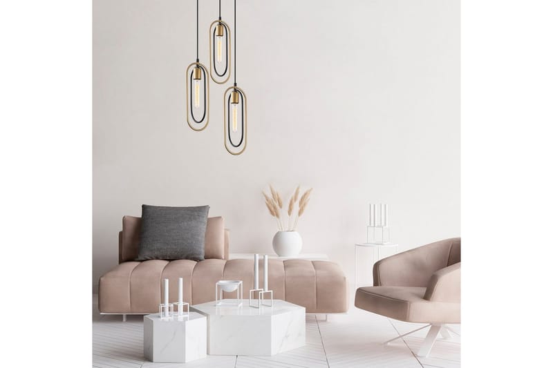 Taklampe Pindor Thre Svart / Gull - Gull/Svart - Belysning - Innendørsbelysning & Lamper - Taklampe - Pendellamper & Hengelamper