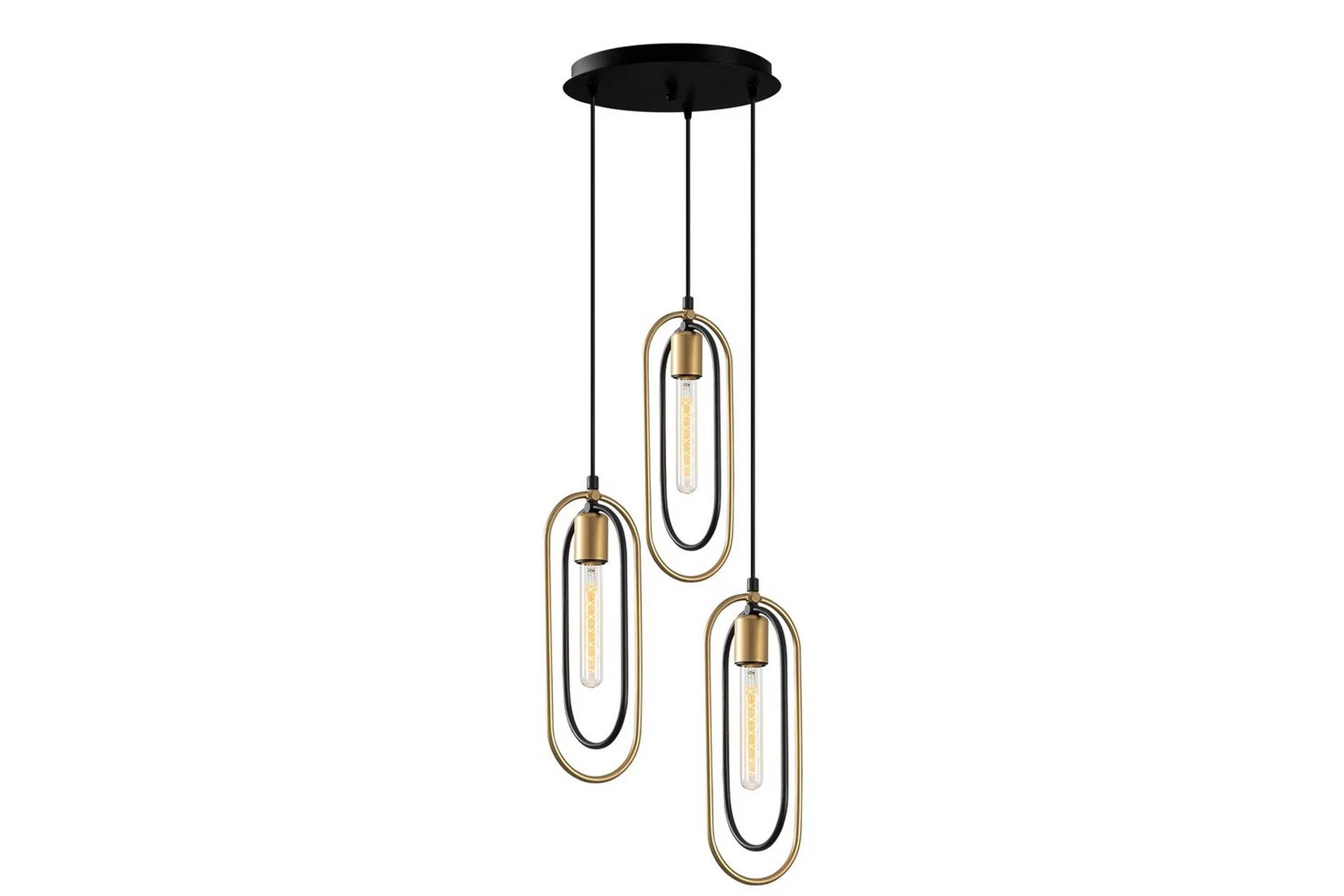 Taklampe Pindor Thre Svart / Gull - Gull/Svart