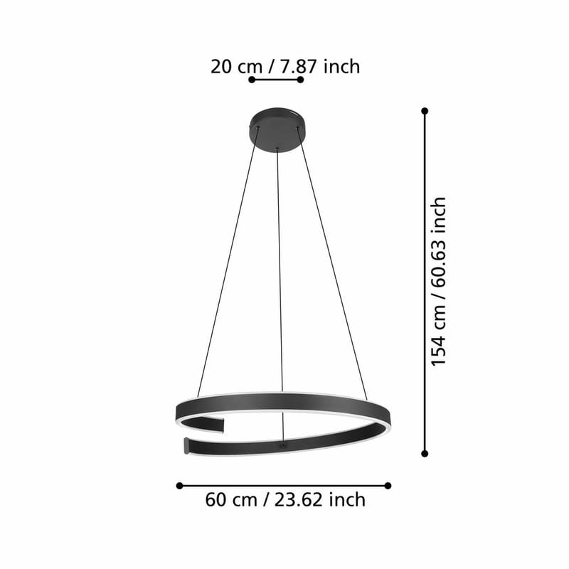 Takpendel Andabaia - 60 cm - Belysning - Innendørsbelysning & Lamper - Taklampe - Pendellamper & Hengelamper