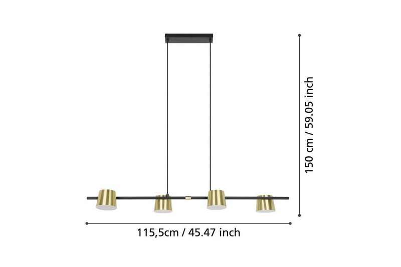 Takpendel Eglo Altamira Svart/Messing - Belysning - Innendørsbelysning & Lamper - Taklampe - Pendellamper & Hengelamper