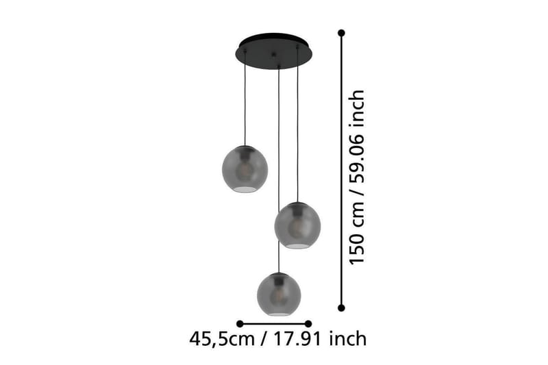 Takpendel Eglo Arangona Svart/Grå Pendel med 3 Lamper - Belysning - Innendørsbelysning & Lamper - Taklampe - Pendellamper & Hengelamper