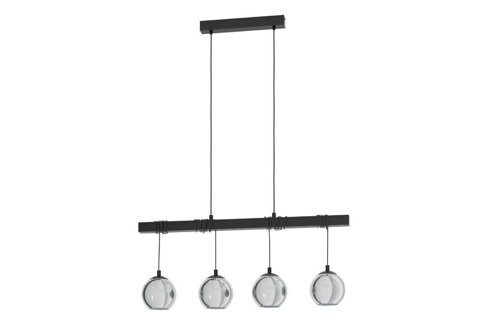 Takpendel Eglo Argallo Svart/Gjennomsiktig med 4 Lamper -