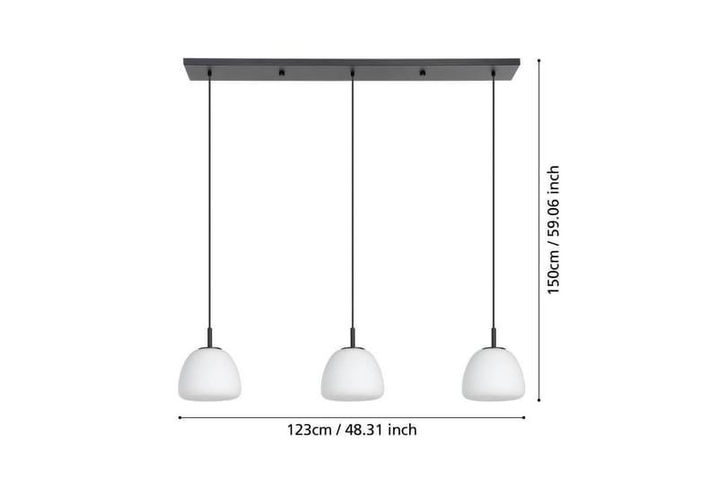 Takpendel Eglo Balmes Svart/Opalhvit med 3 Lamper - Belysning - Innendørsbelysning & Lamper - Taklampe - Pendellamper & Hengelamper