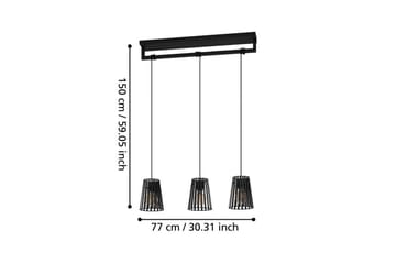 Takpendel Eglo Bogota Svart med 3 Lamper - Belysning - Innendørsbelysning & Lamper - Taklampe - Pendellamper & Hengelamper