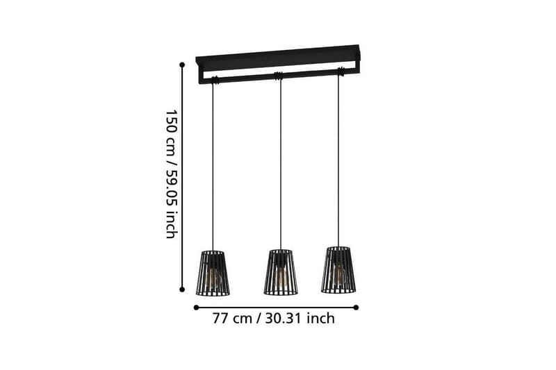 Takpendel Eglo Bogota Svart med 3 Lamper - Belysning - Innendørsbelysning & Lamper - Taklampe - Pendellamper & Hengelamper