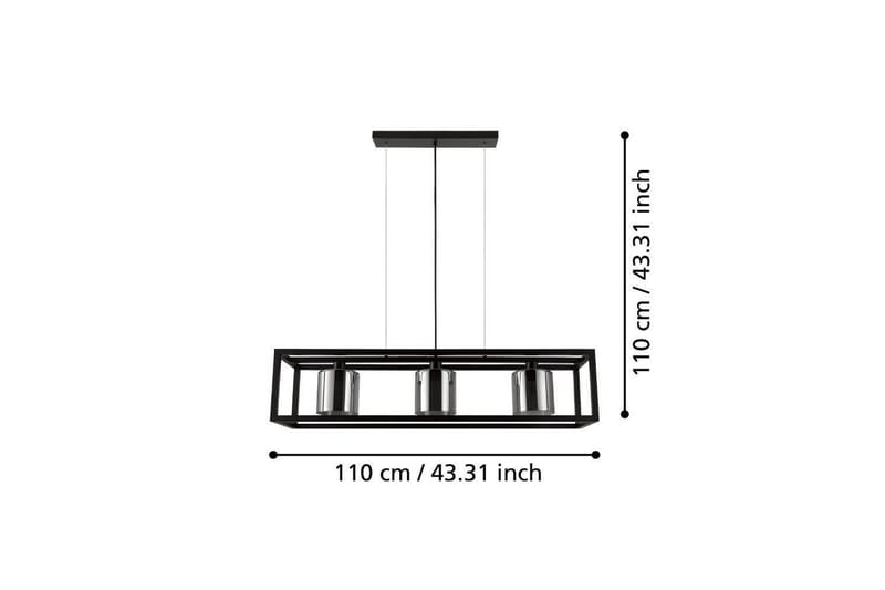 Takpendel Eglo Brisling Svart/Transparent Ramme med 3 Lamper - Belysning - Innendørsbelysning & Lamper - Taklampe - Pendellamper & Hengelamper