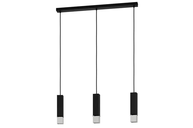 Takpendel Eglo Butrano med 3 lamper, Svart/Sølv