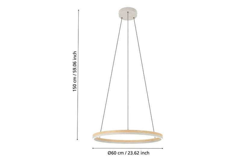 Takpendel Eglo Cadinaro Grå/Tre Rundell - Belysning - Innendørsbelysning & Lamper - Taklampe - Pendellamper & Hengelamper