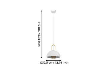 Takpendel Eglo Calmanera Hvit, Messing - Hvit/Messing - Belysning - Innendørsbelysning & Lamper - Taklampe - Pendellamper & Hengelamper