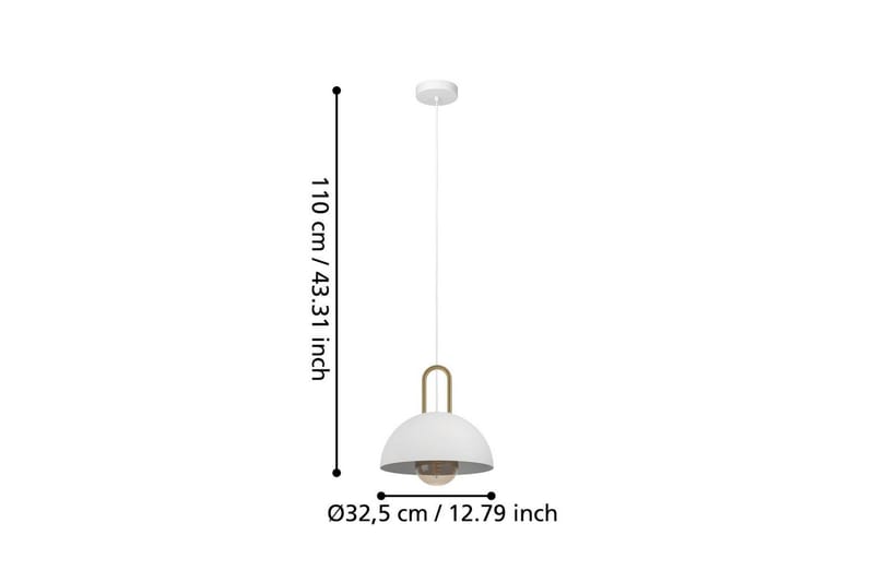 Takpendel Eglo Calmanera Hvit, Messing - Hvit/Messing - Belysning - Innendørsbelysning & Lamper - Taklampe - Pendellamper & Hengelamper