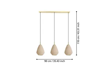 Takpendel Eglo Caprarola med 3 Lamper - Messing - Belysning - Innendørsbelysning & Lamper - Taklampe - Pendellamper & Hengelamper