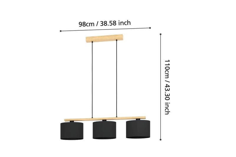 Takpendel Eglo Castralvo - Svart/Brun - Belysning - Innendørsbelysning & Lamper - Taklampe - Pendellamper & Hengelamper