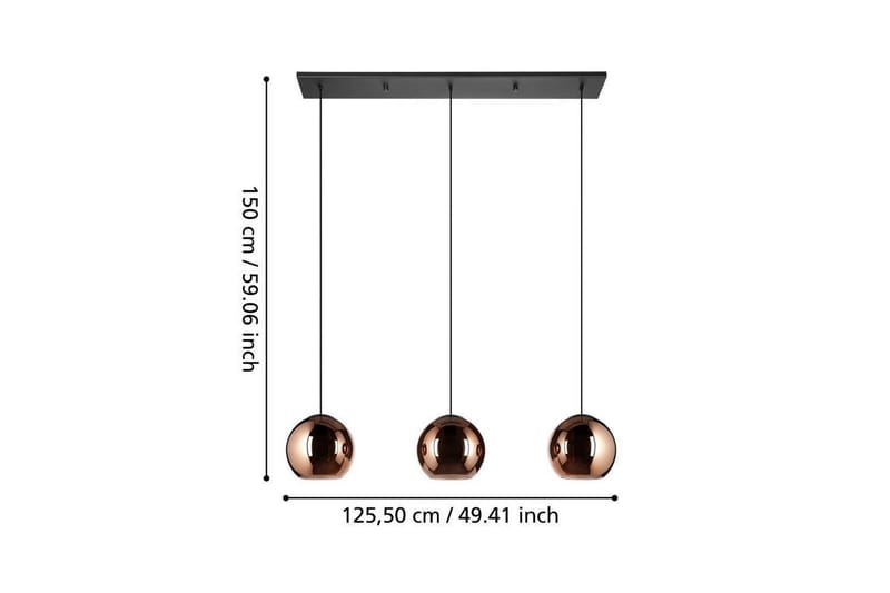 Takpendel Eglo Cordoba Svart/Kobber med 3 Lamper - Belysning - Innendørsbelysning & Lamper - Taklampe - Pendellamper & Hengelamper