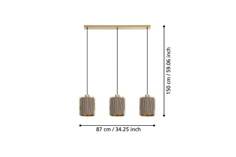 Takpendel Eglo Corojal Cappuccino/Messing med 3 Lamper - Belysning - Innendørsbelysning & Lamper - Taklampe - Pendellamper & Hengelamper