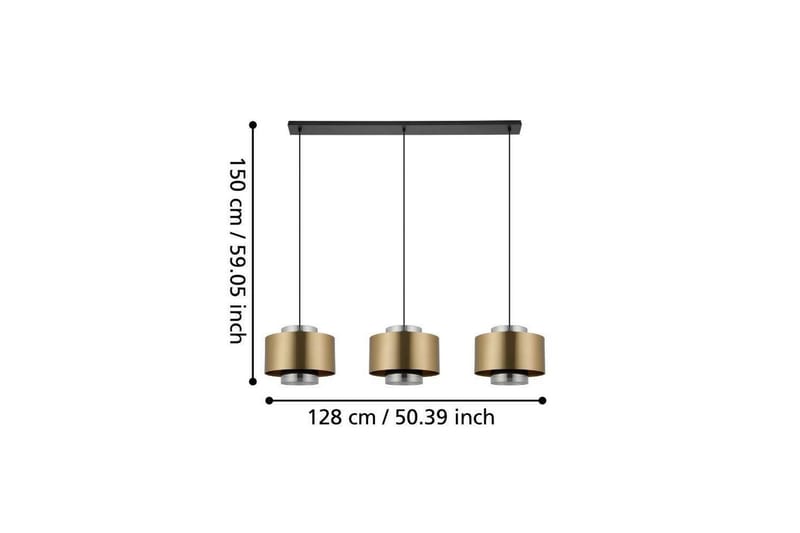 Takpendel Eglo Duglia Transparent/Gull med 3 Lamper - Belysning - Innendørsbelysning & Lamper - Taklampe - Pendellamper & Hengelamper