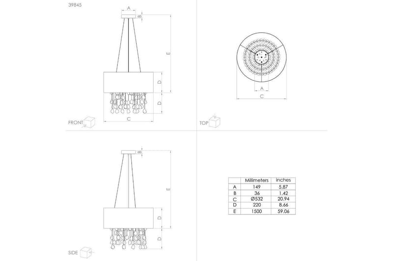 Takpendel Eglo Escuela Svart - Belysning - Innendørsbelysning & Lamper - Taklampe - Pendellamper & Hengelamper