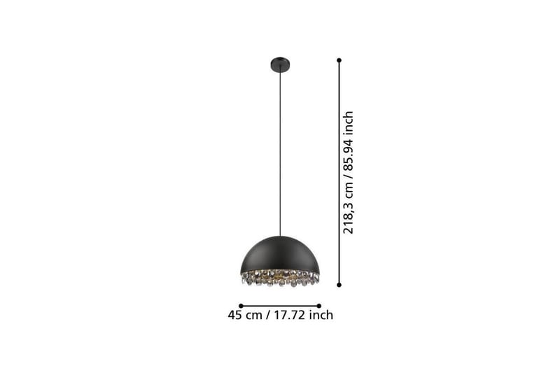 Takpendel Eglo Gaetano 2 Svart/Gull Krystall - Belysning - Innendørsbelysning & Lamper - Taklampe - Pendellamper & Hengelamper