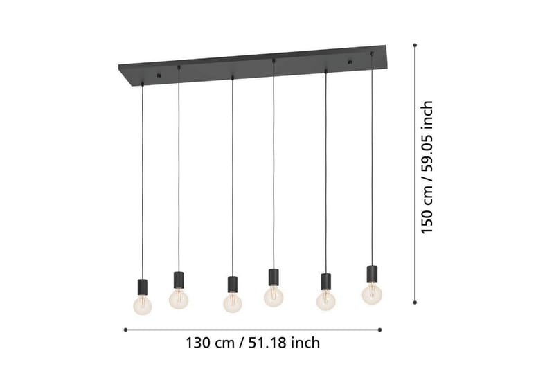 Takpendel Eglo Huebro Svart med 6 Lamper - Belysning - Innendørsbelysning & Lamper - Taklampe - Pendellamper & Hengelamper