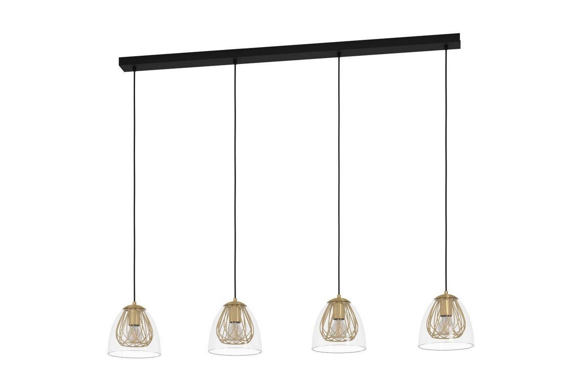 Takpendel Eglo Jazminia Messing/Klar med 4 Lamper -