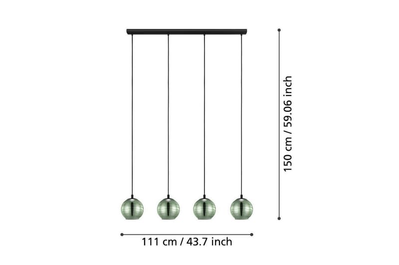 Takpendel Eglo Lemorieta Svart/Gull med 4 Lamper - Belysning - Innendørsbelysning & Lamper - Taklampe - Pendellamper & Hengelamper