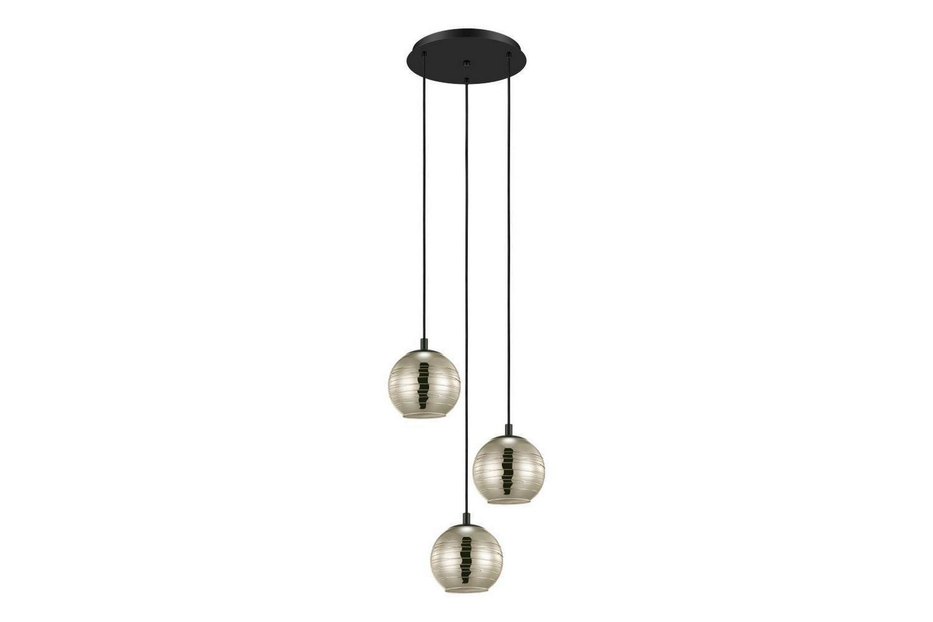 Takpendel Eglo Lemorieta Svart/Gull Rundell med 3 Lamper -