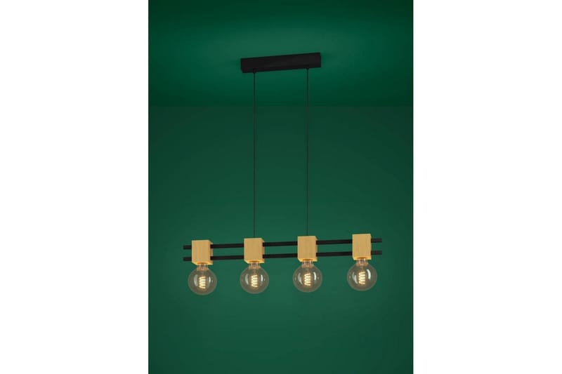 Takpendel Eglo Levantara Svart/Tre med 4 Lamper - Belysning - Innendørsbelysning & Lamper - Taklampe - Pendellamper & Hengelamper