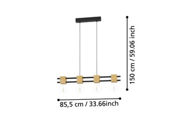 Takpendel Eglo Levantara Svart/Tre med 4 Lamper - Belysning - Innendørsbelysning & Lamper - Taklampe - Pendellamper & Hengelamper