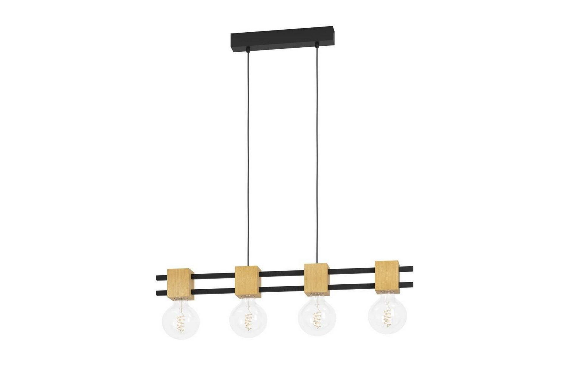 Takpendel Eglo Levantara Svart/Tre med 4 Lamper -
