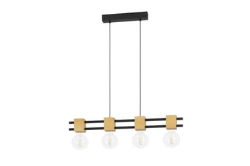 Takpendel Eglo Levantara Svart/Tre med 4 Lamper - Belysning - Innendørsbelysning & Lamper - Taklampe - Pendellamper & Hengelamper