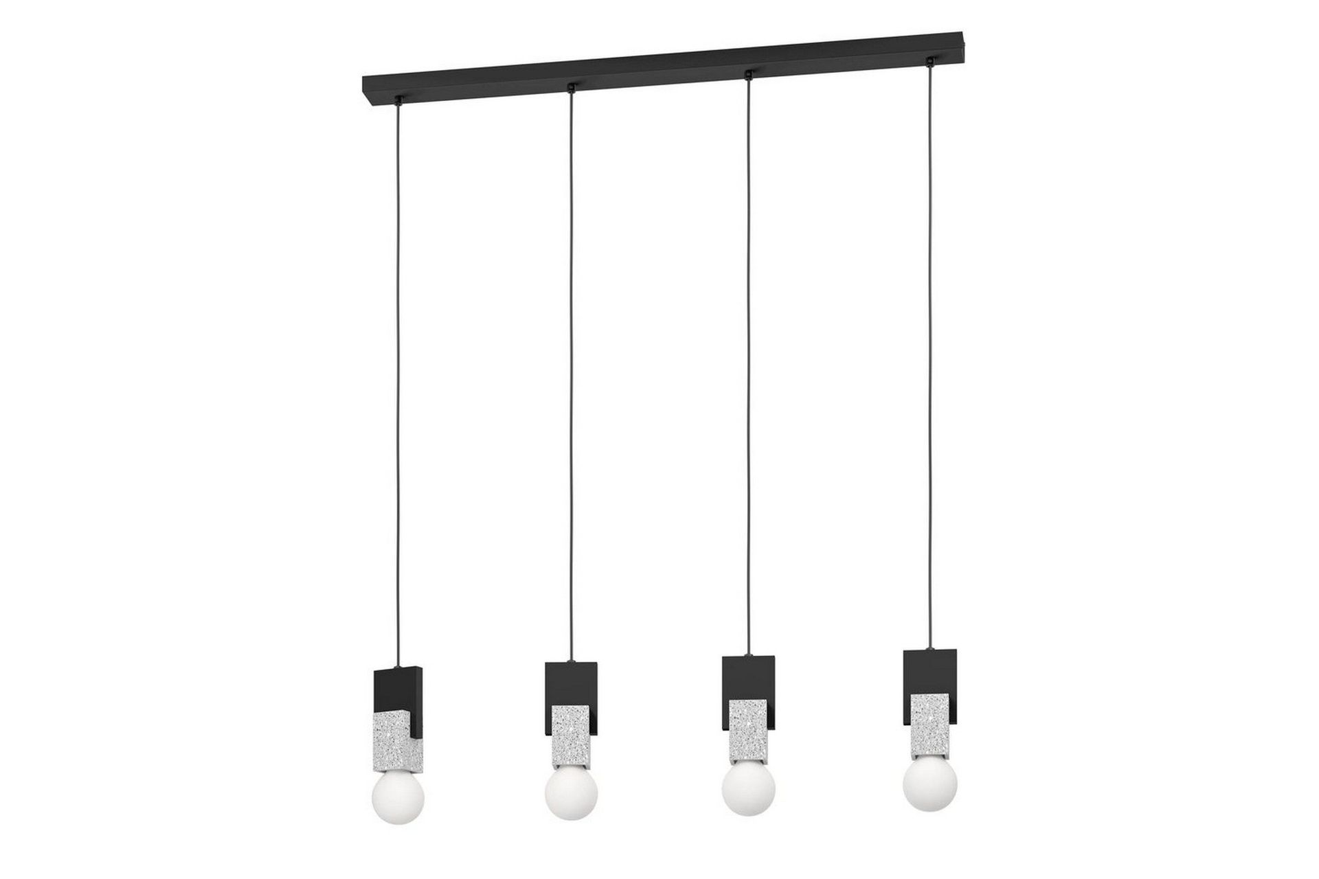 Takpendel Eglo Lobatia med 4 Lamper - Svart/Grå/Hvit