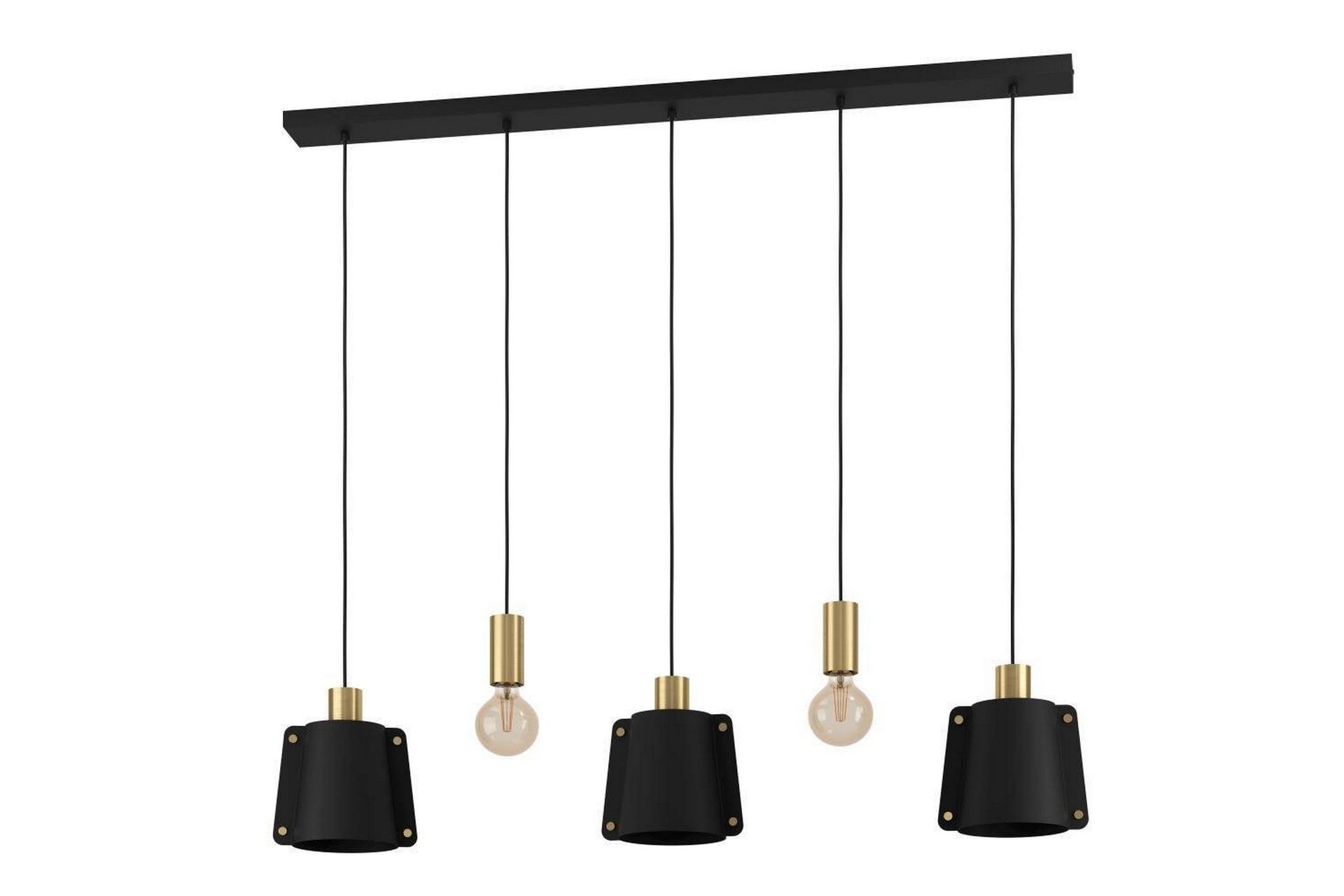 Takpendel Eglo Majagua Svart/Messing med 5 Lamper -