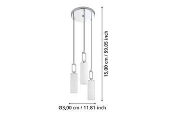 Takpendel Eglo Majana Opalhvit/Krom Rondell med 3 Lamper - Belysning - Innendørsbelysning & Lamper - Taklampe - Pendellamper & Hengelamper