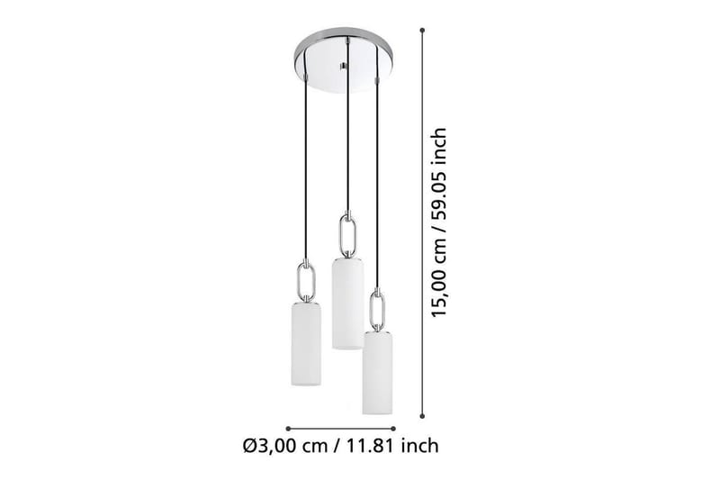 Takpendel Eglo Majana Opalhvit/Krom Rondell med 3 Lamper - Belysning - Innendørsbelysning & Lamper - Taklampe - Pendellamper & Hengelamper