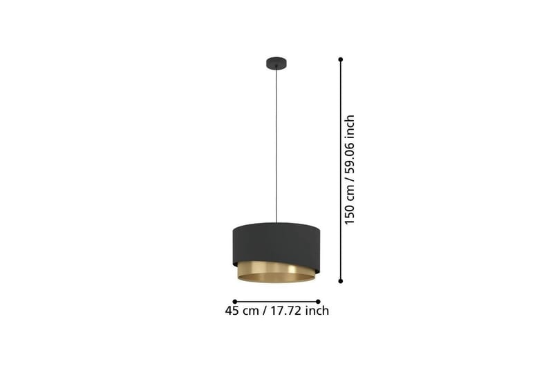 Takpendel Eglo Manderline Svart/Messing 45 cm - 45 cm - Belysning - Innendørsbelysning & Lamper - Taklampe - Pendellamper & Hengelamper