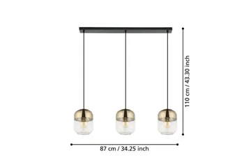 Takpendel Eglo Maryvilla med 3 lamper - Svart/Bronse/Gull/Gul - Belysning - Innendørsbelysning & Lamper - Taklampe - Pendellamper & Hengelamper