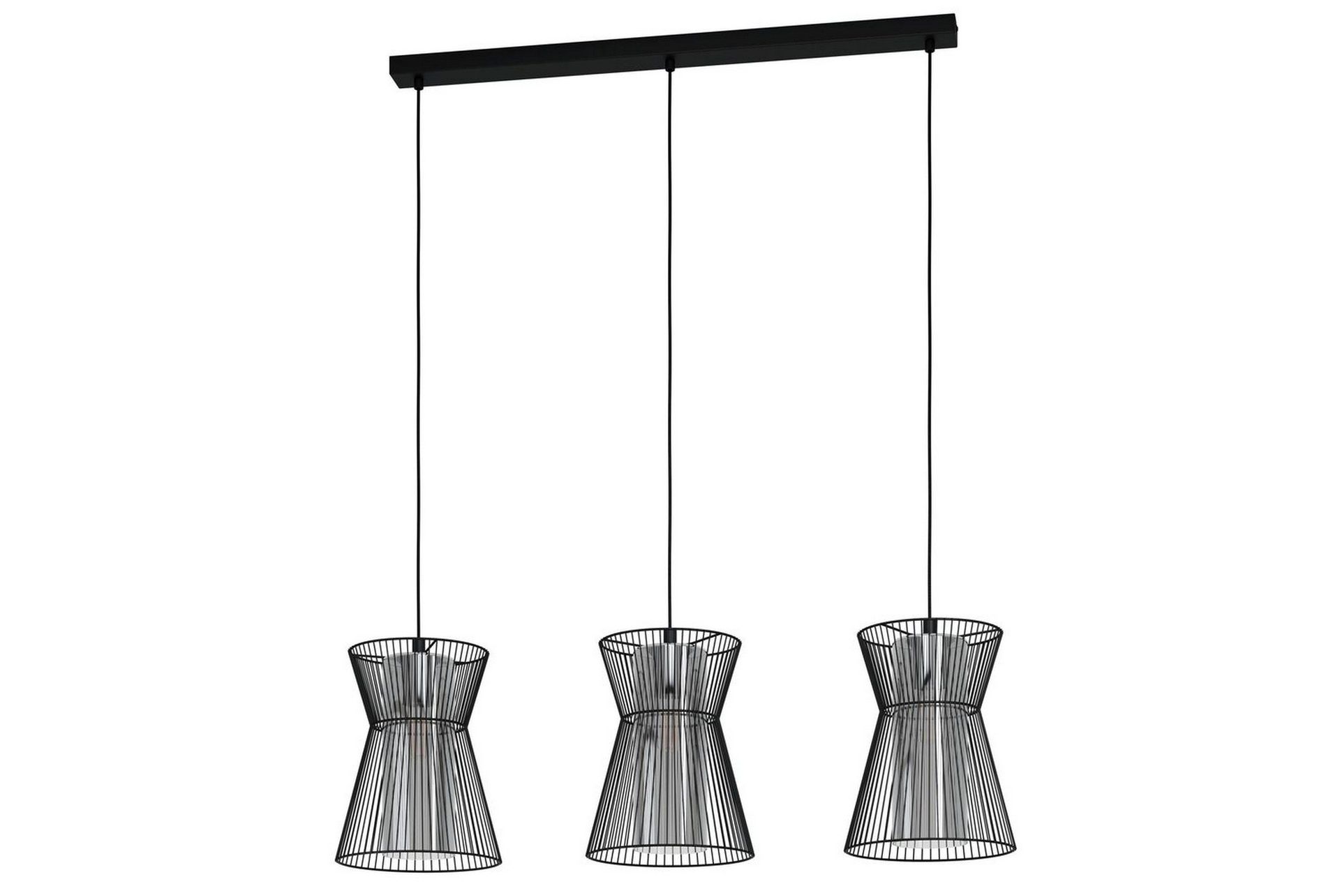 Takpendel Eglo Maseta med 3 Lamper Svart Svart-Transparent - Svart