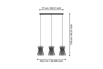 Takpendel Eglo Maseta med 3 Lamper Svart Svart-Transparent - Svart - Belysning - Innendørsbelysning & Lamper - Taklampe - Pendellamper & Hengelamper