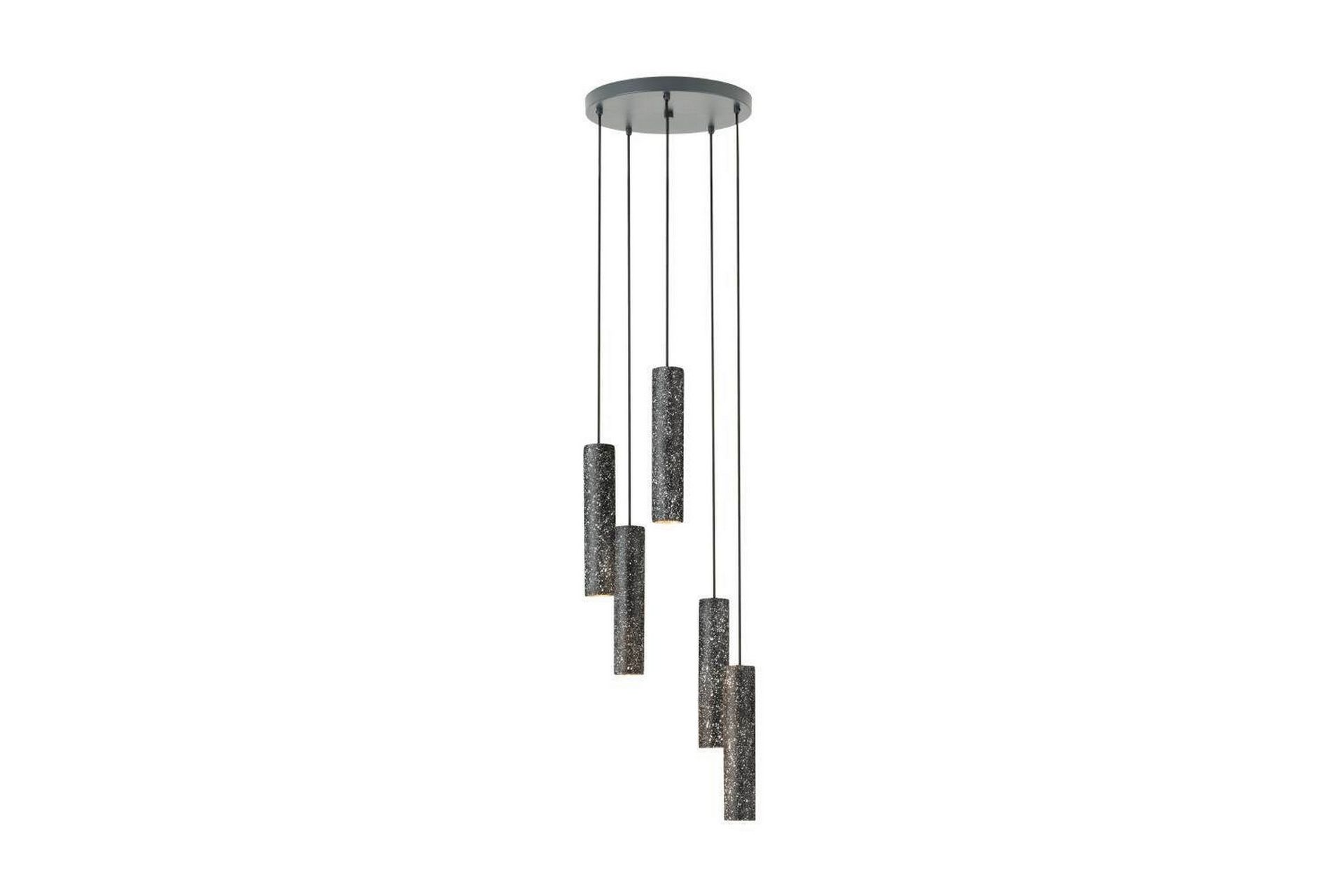 Takpendel Eglo Mentalona antrasitt terrazzo rundell med 5 lamper - Belysning - Innendørsbelysning & Lamper - Taklampe - Pendellamper & Hengelamper