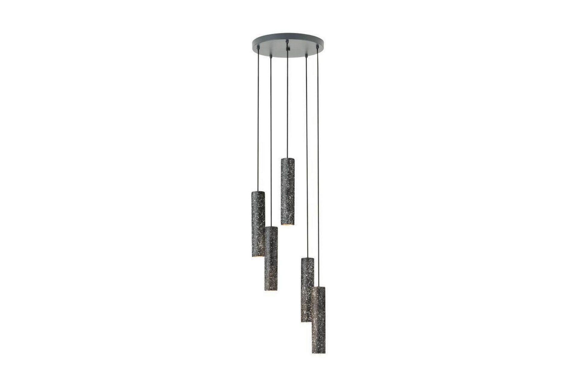 Takpendel Eglo Mentalona antrasitt terrazzo rundell med 5 lamper -