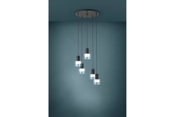 Takpendel Eglo Molineros svart/gjennomsiktig rundell med 5 lamper - Belysning - Innendørsbelysning & Lamper - Taklampe - Pendellamper & Hengelamper