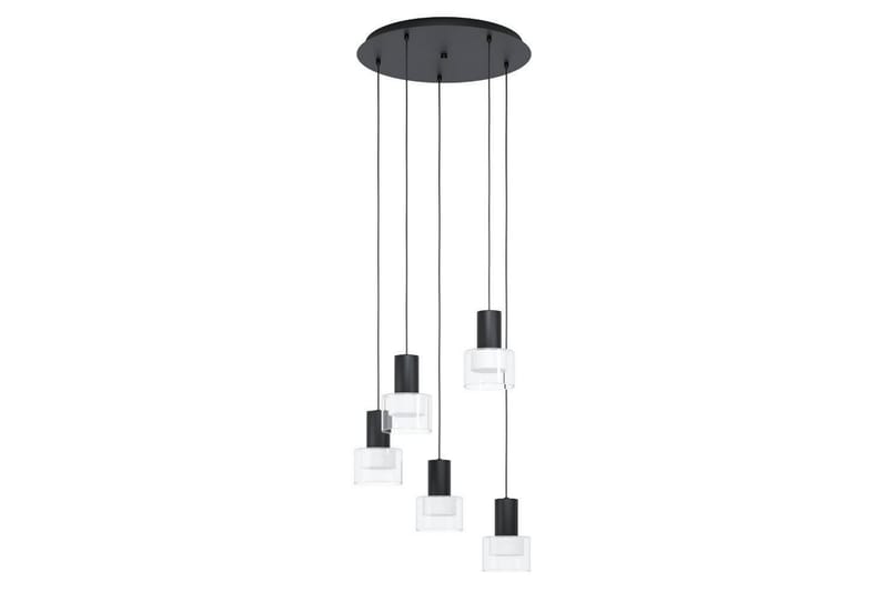 Takpendel Eglo Molineros svart/gjennomsiktig rundell med 5 lamper - Belysning - Innendørsbelysning & Lamper - Taklampe - Pendellamper & Hengelamper