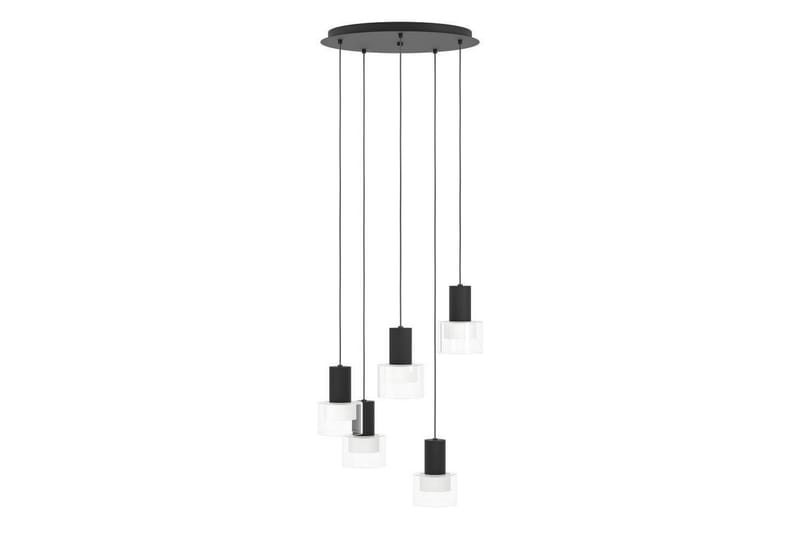 Takpendel Eglo Molineros svart/gjennomsiktig rundell med 5 lamper - Belysning - Innendørsbelysning & Lamper - Taklampe - Pendellamper & Hengelamper