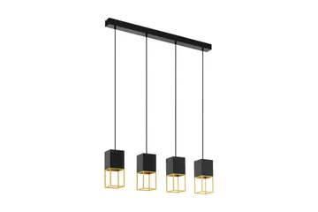 Takpendel Eglo Montebaldo med 4 Lamper - Svart/Gull - Belysning - Innendørsbelysning & Lamper - Taklampe - Pendellamper & Hengelamper