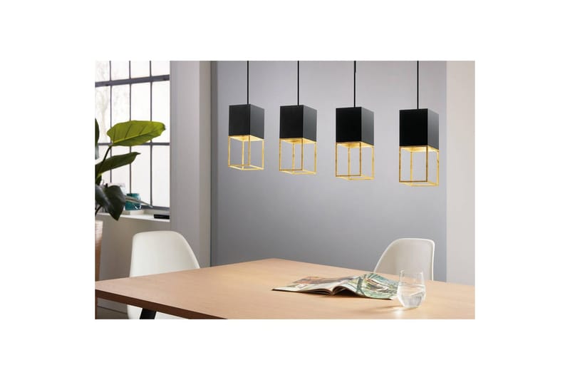 Takpendel Eglo Montebaldo med 4 Lamper - Svart/Gull - Belysning - Innendørsbelysning & Lamper - Taklampe - Pendellamper & Hengelamper